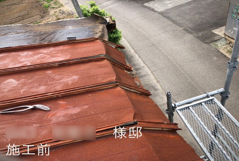 Y様 車庫屋根 施工前